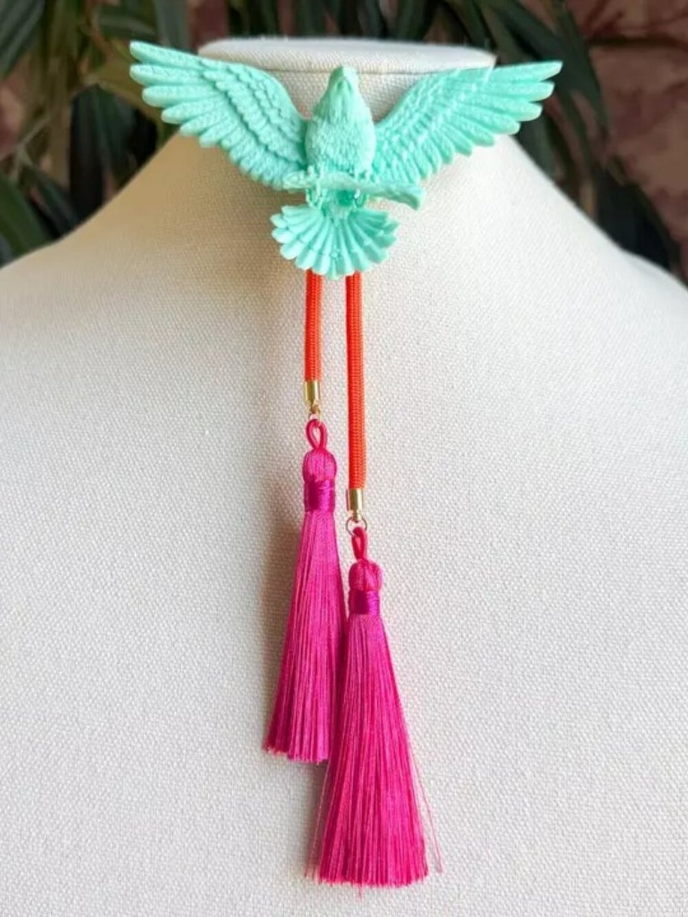 Eagle Bolo Turquoise with Solar Orange & Fuchsia NEW